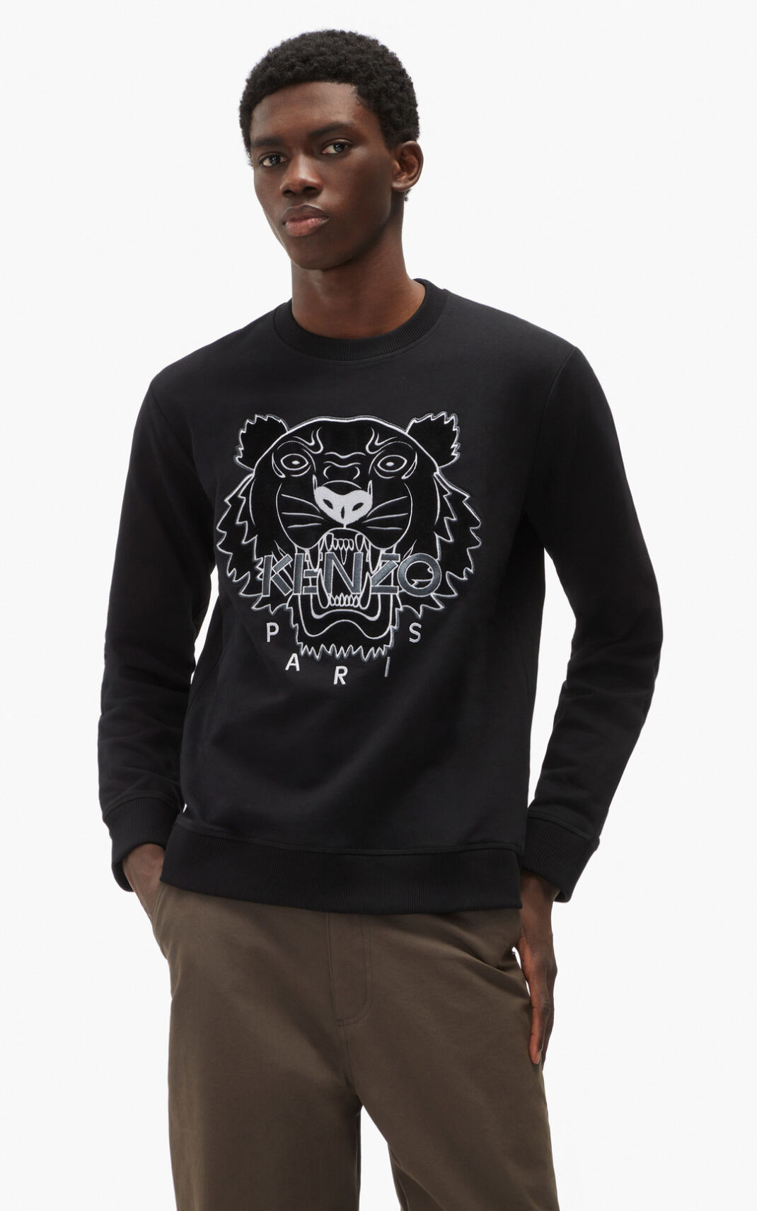 Kenzo The Winter Capsule Tiger Moška Puloverji Črna SI-9654419